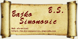 Bajko Simonović vizit kartica